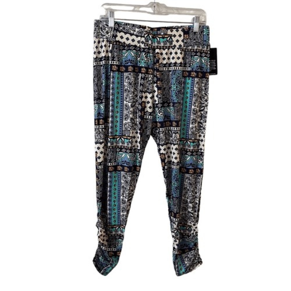 Michael Lauren Revolve Pablo Pants w/shirring‎ small abstract print boho NWT